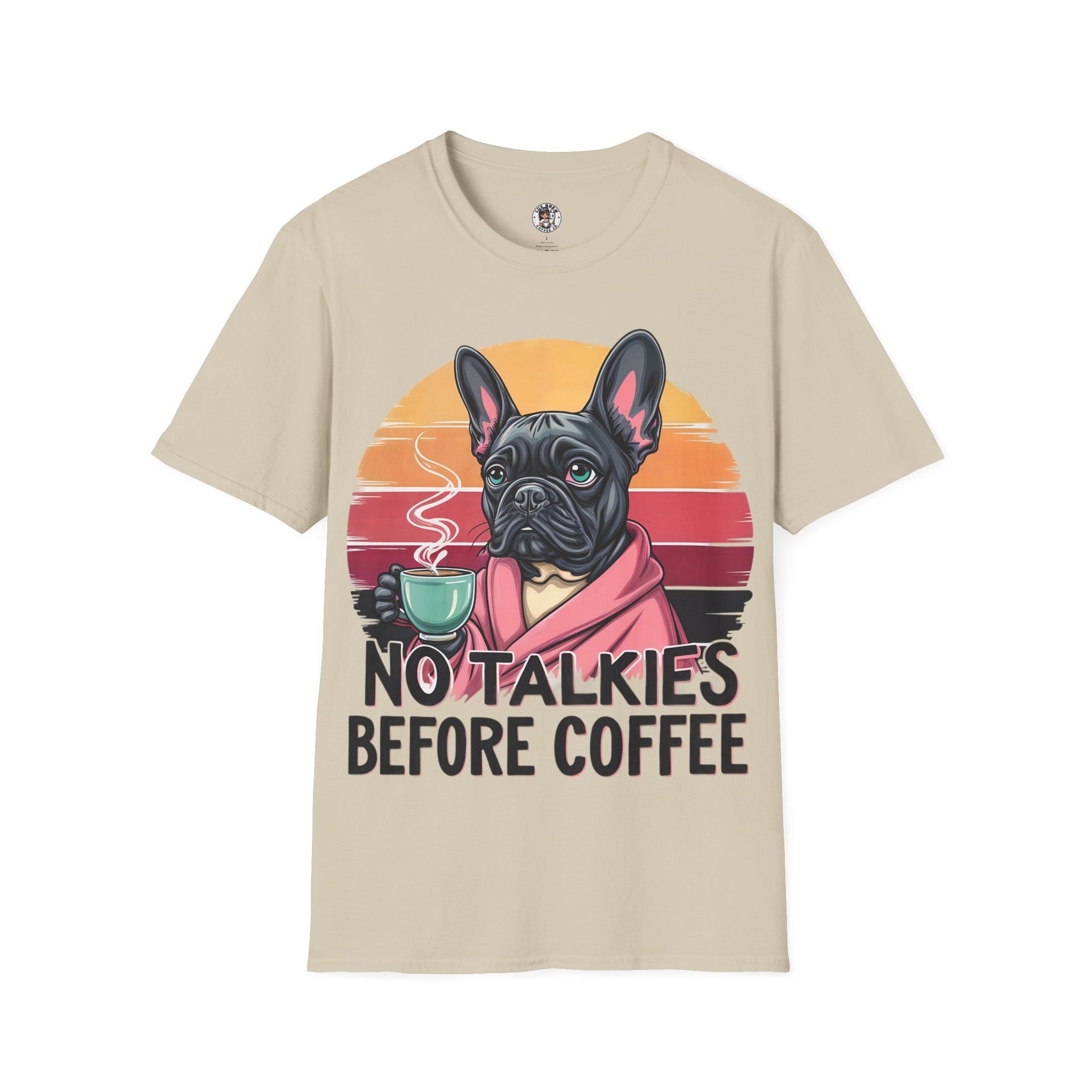 Funny Coffee Dog T-Shirt, Unisex Softstyle Tee, Great Gift for Dog Lovers, Coffee Lovers