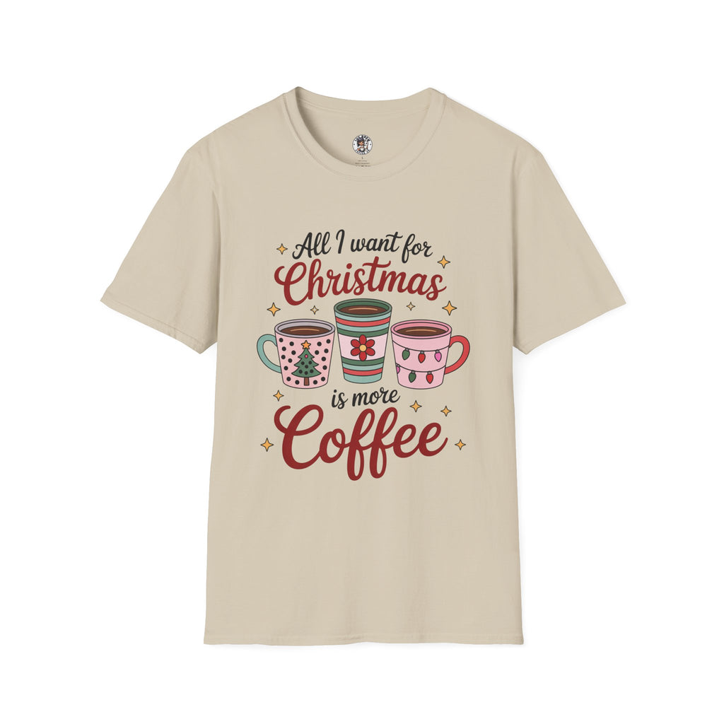 Christmas Coffee Lovers T-Shirt, Holiday Tee, Funny Christmas Gift, Unisex Softstyle Shirt, Coffee Theme Apparel