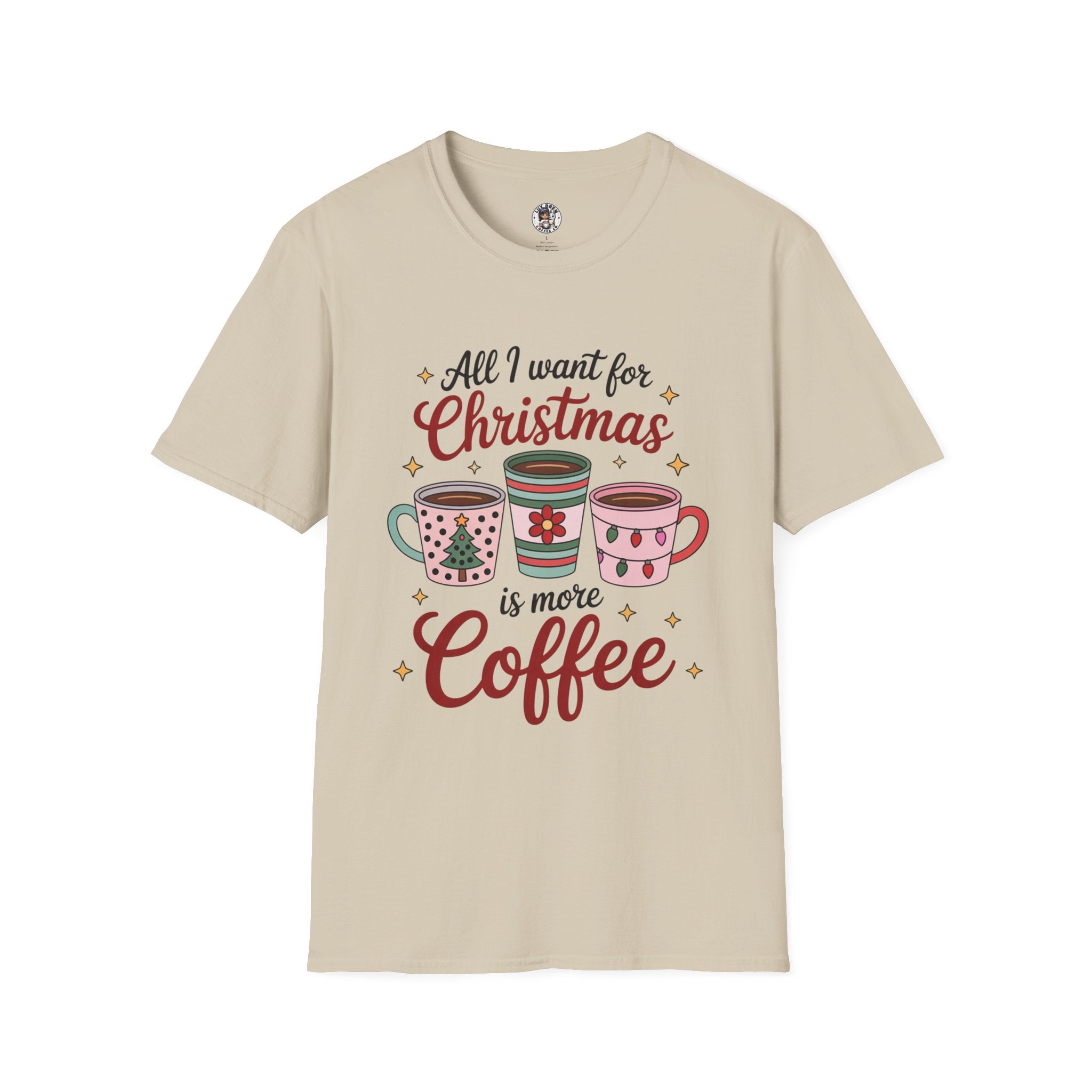 Christmas Coffee Lovers T-Shirt, Holiday Tee, Funny Christmas Gift, Unisex Softstyle Shirt, Coffee Theme Apparel