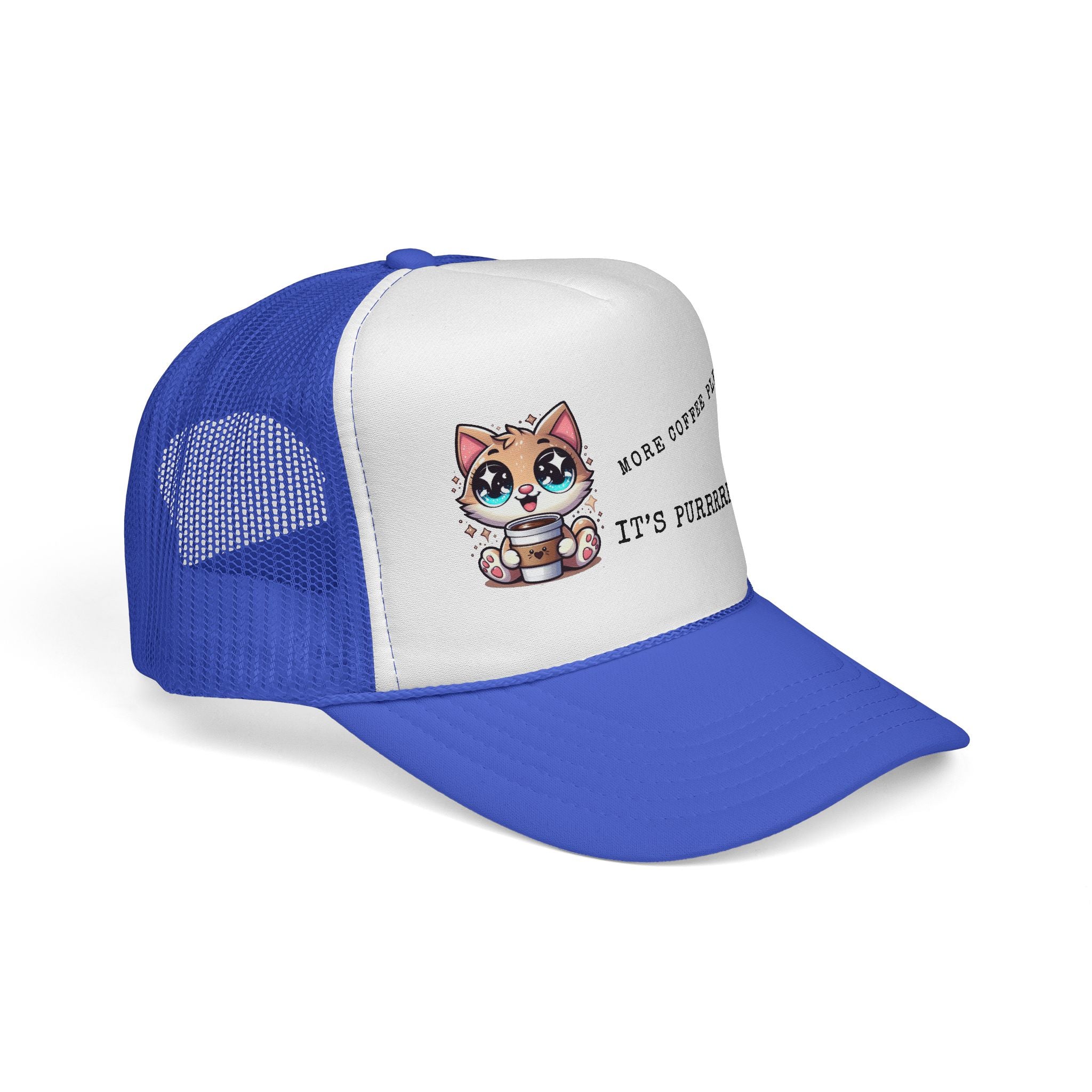 Cute Cat Coffee Trucker Cap - Perfect for Pet Lovers, Outdoor Adventures, Summer Days, Gift for Cat Owners, Stylish Headwear
