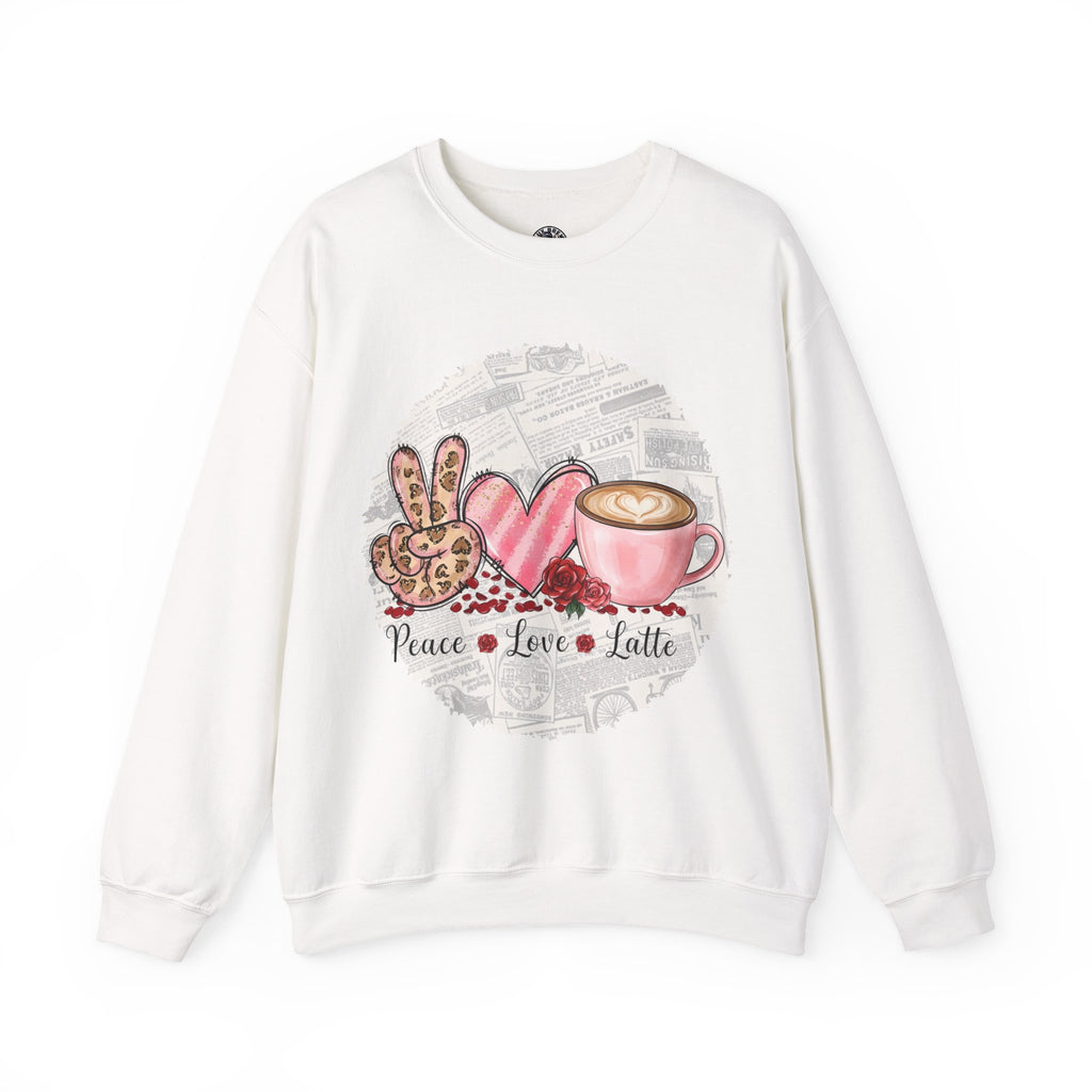 Peace Love Latte Crewneck Sweatshirt, Coffee Sweatshirt Love, Coffee Lovers Gift for Teacher, Coworker gift ideas, Sweatshirt for Coffee Lovers