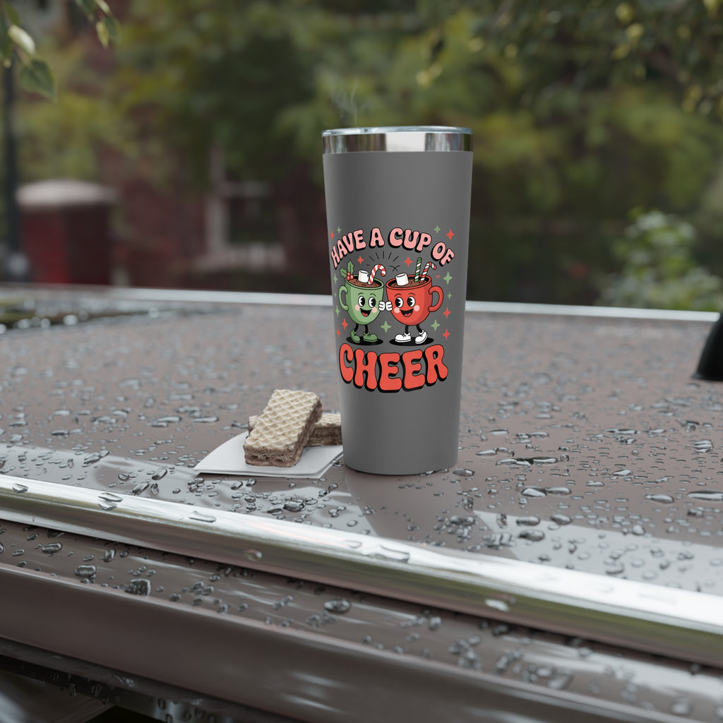 Cheerful Copper Tumbler | 22oz Insulated Drinkware, Holiday Mug, Gift for Friends, Cute Travel Cup, Fun Kitchen Decor