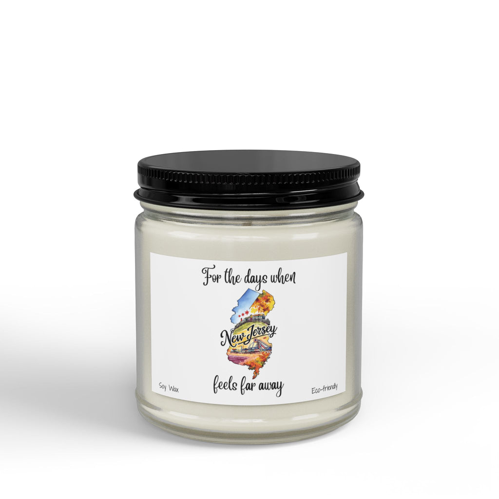 For the days when New Jersey feels far away, Homesick New Jersey Gift, State Candle, NJ Souvenir, Soy Candles Black Lid, Eco-friendly Gift